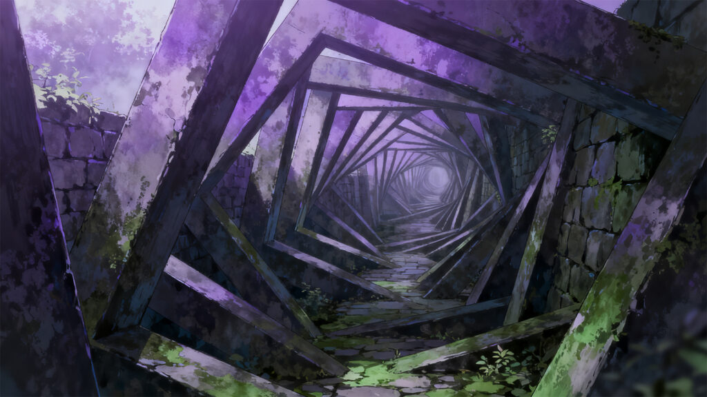 狂気の間道の背景イラストのフリー素材