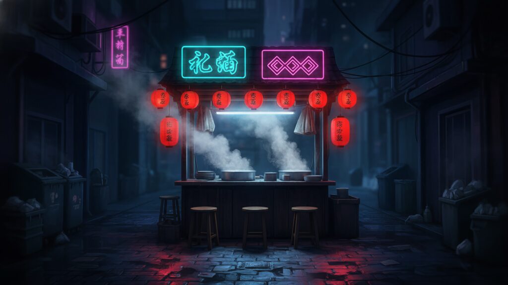 湯気の立つ屋台_外観