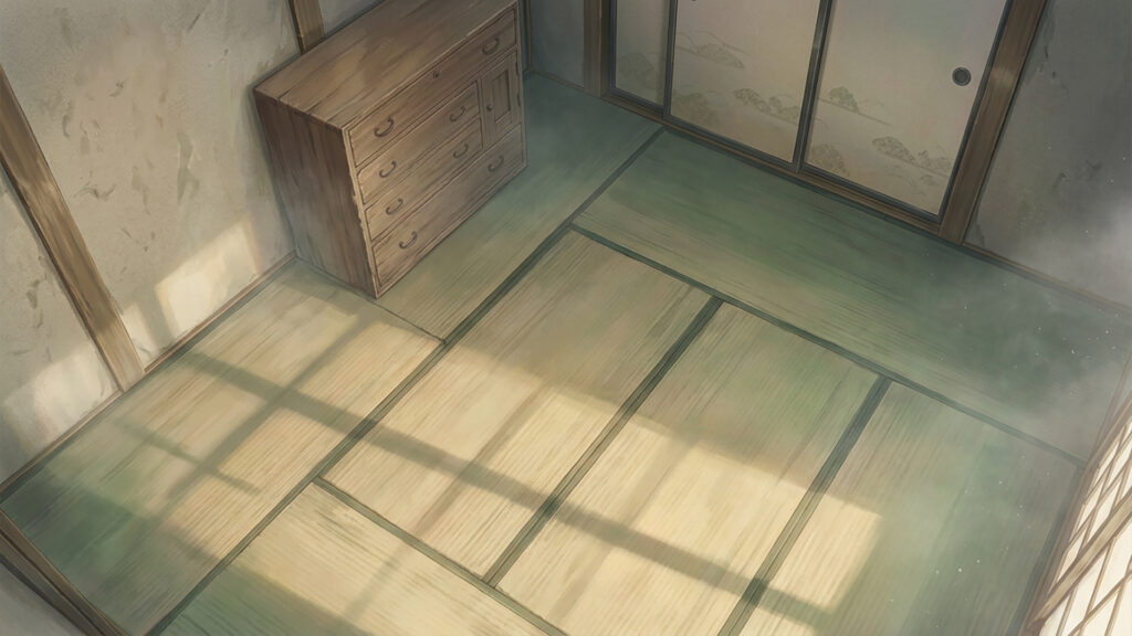 押し入れと古い桐箪笥のある部屋