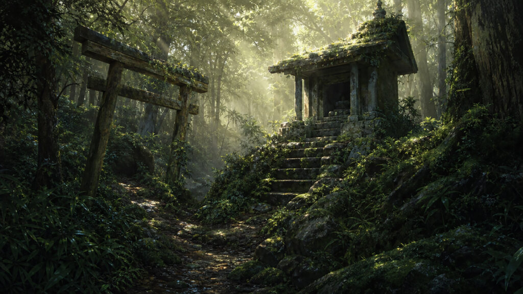 迷い込みし古き森と祠