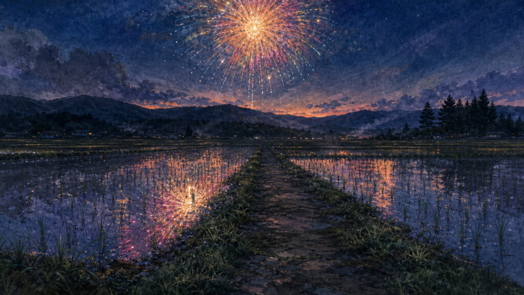黄昏の一番乗り花火