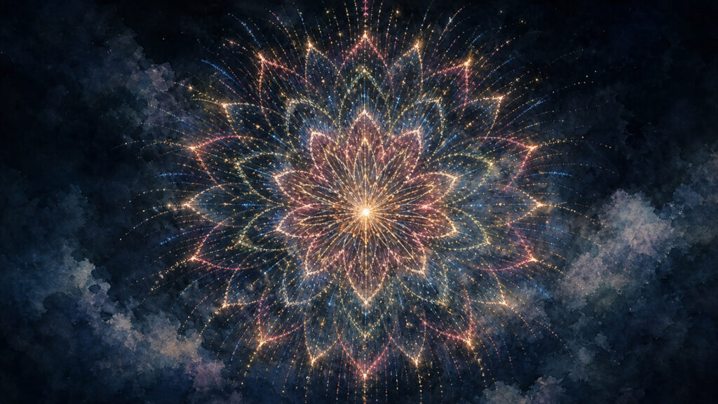 夜空を彩る幾何学の花火
