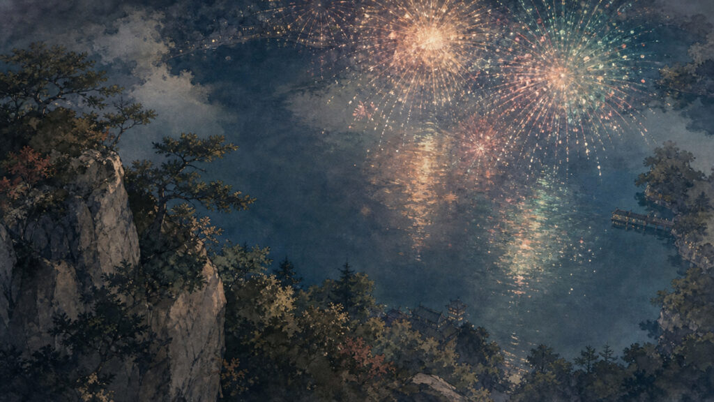 夜空を彩る幾何学の花火