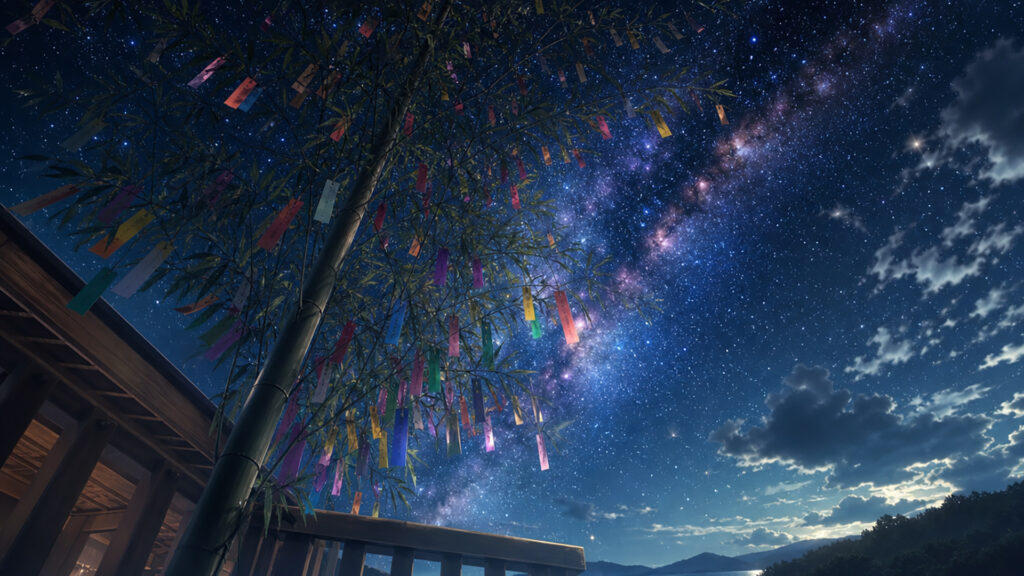 天の川と七夕の夜