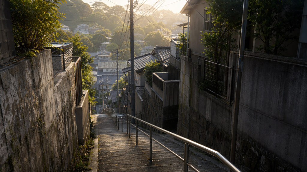 坂の街の日常風景