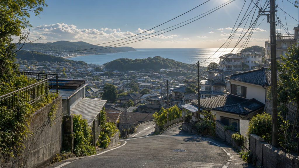 坂の街の日常風景