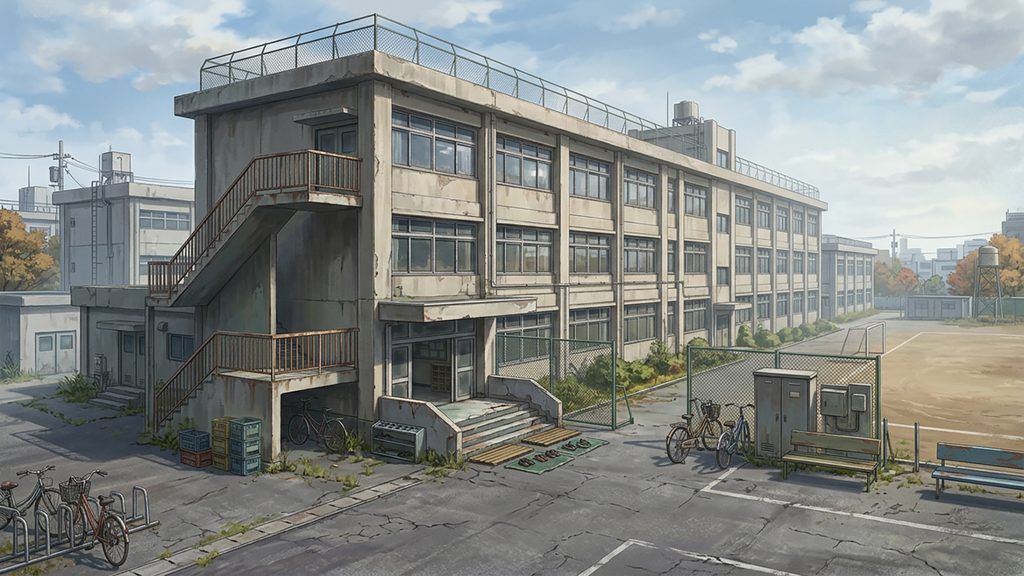 ヤンキー・不良学校風の荒れた外観