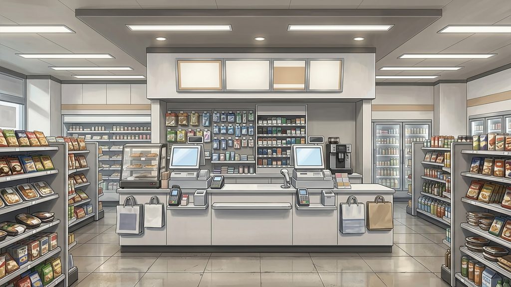 現代のコンビニ店内
