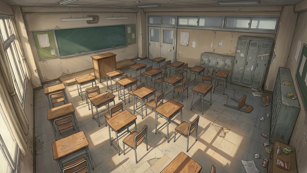 ヤンキー・不良学校風の荒れた教室